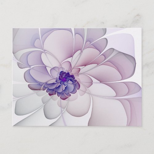 Coquette Purple Abstract Flower Postcard