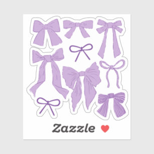 Coquette Purple Bows Romantic Sticker