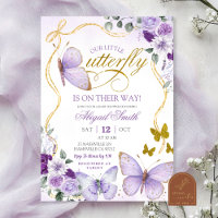 Coquette Purple Butterfly Baby Shower