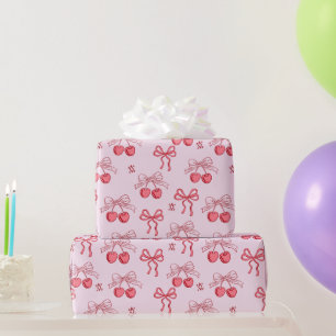 Coquette Red Sweet Cherry Pattern Wrapping Paper