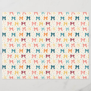 Coquette Ribbon Pattern Polka Dots Scrapbook Paper