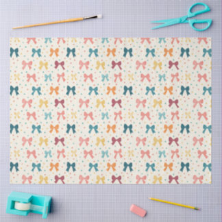 Coquette Ribbon Pattern with Polka Dots Tissue Paper