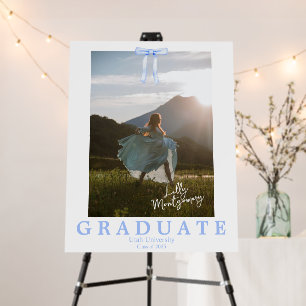 Coquette Ribbon Photo Graduation Party Sign 