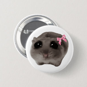 Coquette Sad Hamster Meme Pin Button