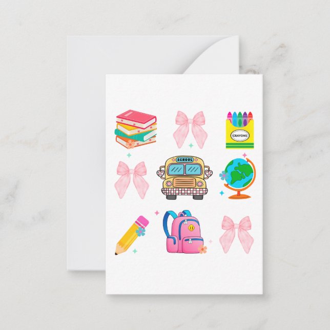 Coquette School ,Back To School Shirts,Teacher Coq Note Card (Front)