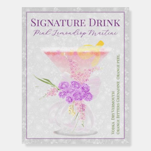 Coquette Sheer Bow bouquet Signature drink  Foam Board