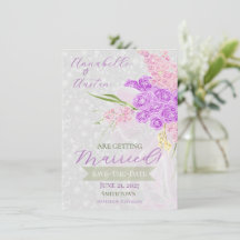 Coquette Sheer Bow in Pink  Bouquet Save-The-Date
