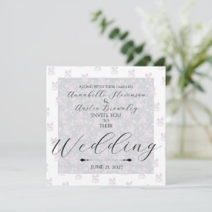 Coquette Sheer Pale Pink Bows Invitation