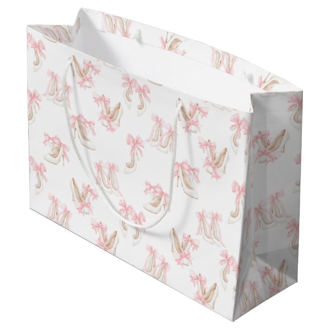 Coquette Shoes Pattern  Large Gift Bag (Back Angled)
