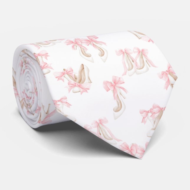 Coquette Shoes Pattern  Neck Tie (Rolled)