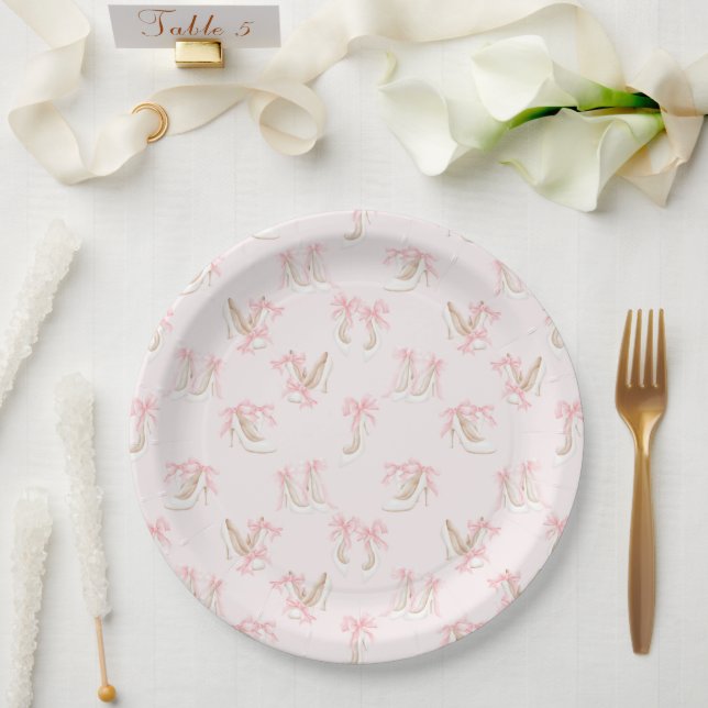 Coquette Shoes Pattern  Paper Plates (Wedding)