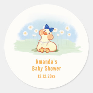 Coquette Silly Goose Daisy Flower Girl Baby Shower Classic Round Sticker