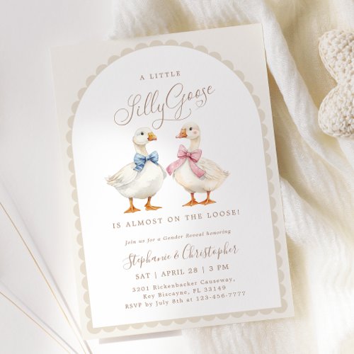 Coquette Silly Goose Gender Reveal Invitation