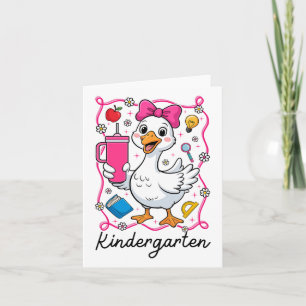 Coquette Silly Goose Kindergarten Kid Girl 1st Day Card