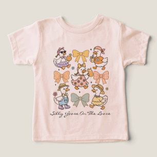 Coquette Silly Goose On The Loose Custom Text Toddler T-shirt