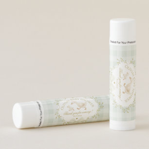 Coquette Silly Goose Sage Gingham Baby Shower Lip Balm