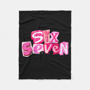 Coquette Six Seven Valentine Funny Saying 67 Meme  Fleece Blanket
