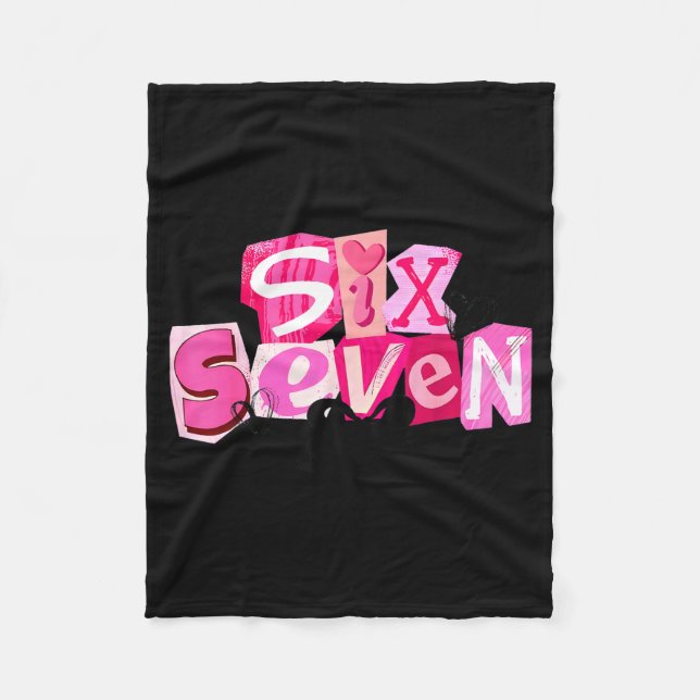 Coquette Six Seven Valentine Funny Saying 67 Meme  Fleece Blanket (Front)