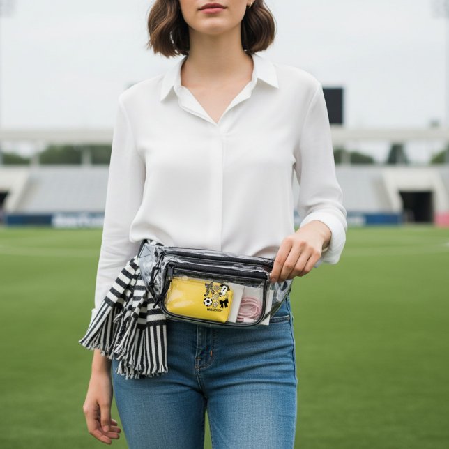 Coquette Soccer Bow Design Personalized Name Clear Fanny Pack (Creator Uploaded)