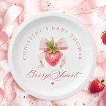 Coquette Strawberry Baby Shower Paper Plates<br><div class="desc">The Coquette Strawberry Baby Shower Paper Plates is a delightful blend of charm and elegance, perfectly capturing the joy of celebrating a baby girl’s arrival. The design features a stunning watercolor illustration of ripe red strawberries, their vibrant hues symbolizing the sweetness of new beginnings. A delicate pink bow adds a...</div>