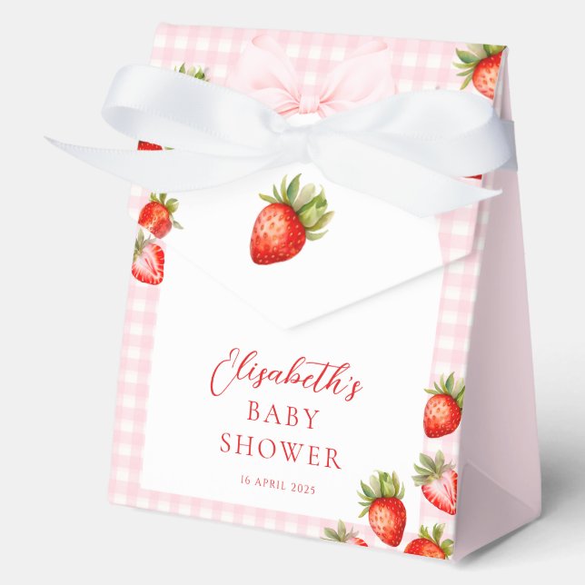 Coquette Strawberry Favor Box (Front)