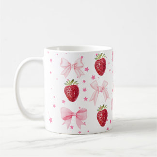 Coquette Strawberry Mug Cottagecore Cute Girly