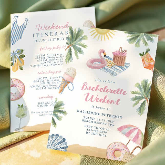Coquette Summer Bachelorette Party Itinerary Invitation (Creator Uploaded)