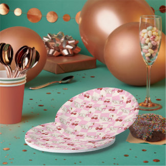 Coquette Swan & Cherry Paper Plates