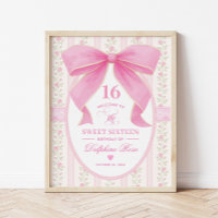 Coquette Sweet 16 Pink Bow Roses Welcome