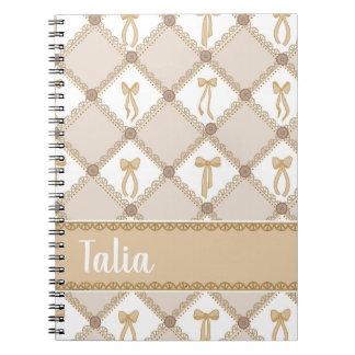 Coquette Tan Bow Notebook
