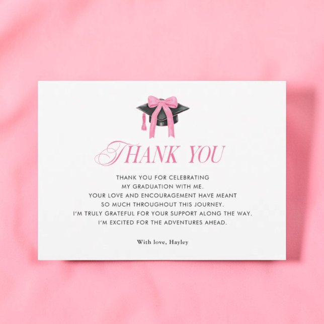 Coquette Tassel Girly Graduation Party  Thank You Card (Creator Uploaded)