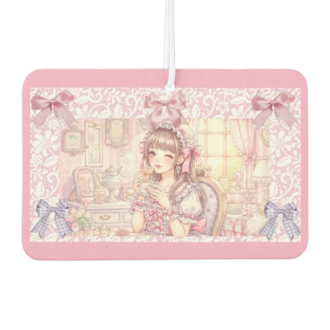 Coquette Tea Time – Pastel Ribbon  Air Freshener (Front)