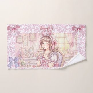 Coquette Tea Time – Pastel Ribbon  Hand Towel