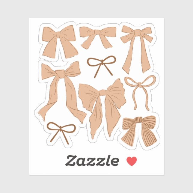 Coquette Terracotta Bows Romantic Sticker (Sheet)