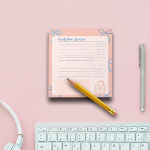 Coquette theme Ribbons Personalize Notepad