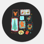 Coquette Tis The Season Christmas Santa Nk Preppy  Classic Round Sticker