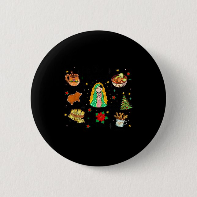 Coquette Tis The Season Mexican Christmas Spanish  Button (Front)