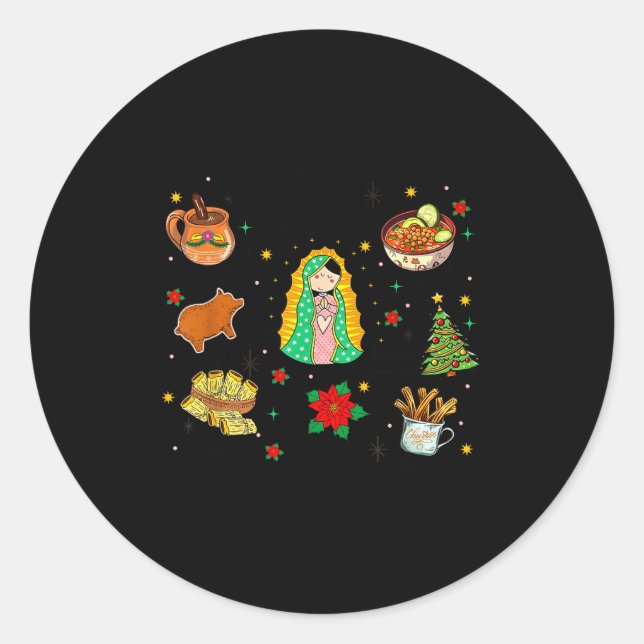 Coquette Tis The Season Mexican Christmas Spanish  Classic Round Sticker (Front)