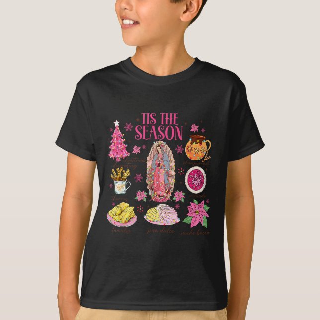 Coquette Tis The Season Mexican Christmas Spanish  T-Shirt (Front)