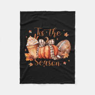 Coquette Tis The Season Pumpkin Thanksgiving Fall Fleece Blanket