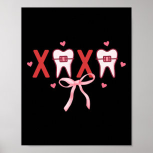 Coquette Tooth Xoxo Dentist Hygienist Dental Squad Poster