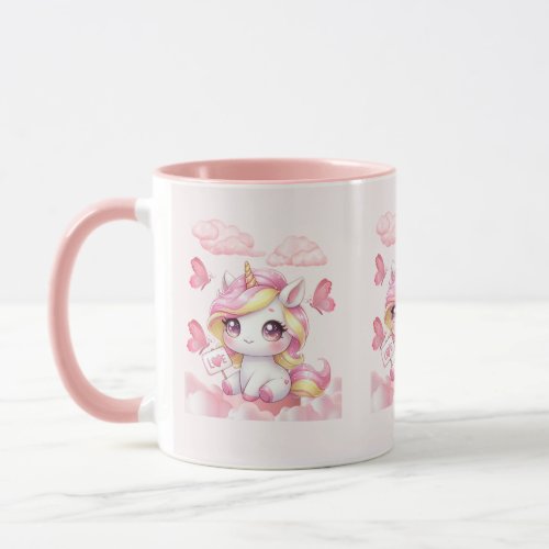 coquette unicorn colorful mug