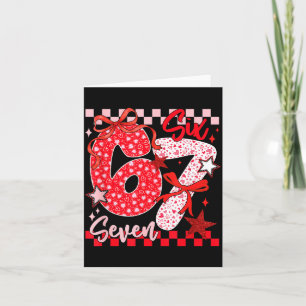 Coquette Valentine 67 Six Seven Preppy Heart Bow N Card