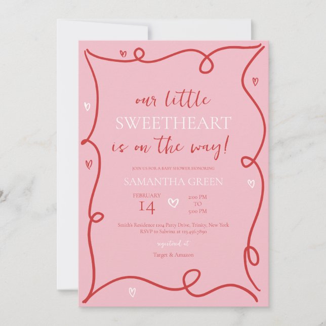 Coquette Valentine Baby Shower Invitation (Front)