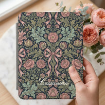 Coquette Vintage Floral Kindle Case, Custom Name