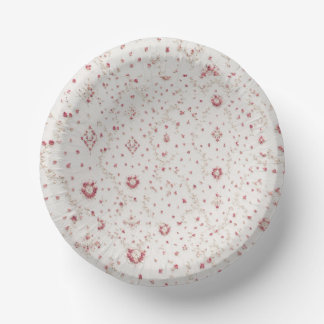 Coquette Vintage Pink Floral Seamless Lattice Patt Paper Bowls