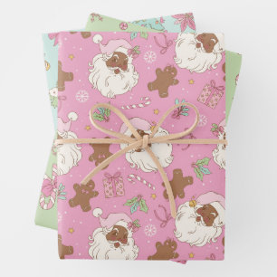 Coquette Vintage Santa Wrapping Paper Sheets
