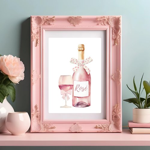 Coquette Wall Art Light Pink Wine Poster