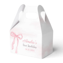 Coquette Watercolor Pink Cute Bow Birthday Favor Boxes