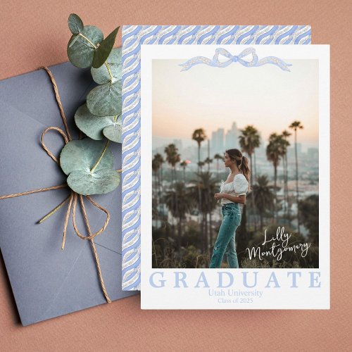 Coquette Wedgwood Photo Graduation Announcement